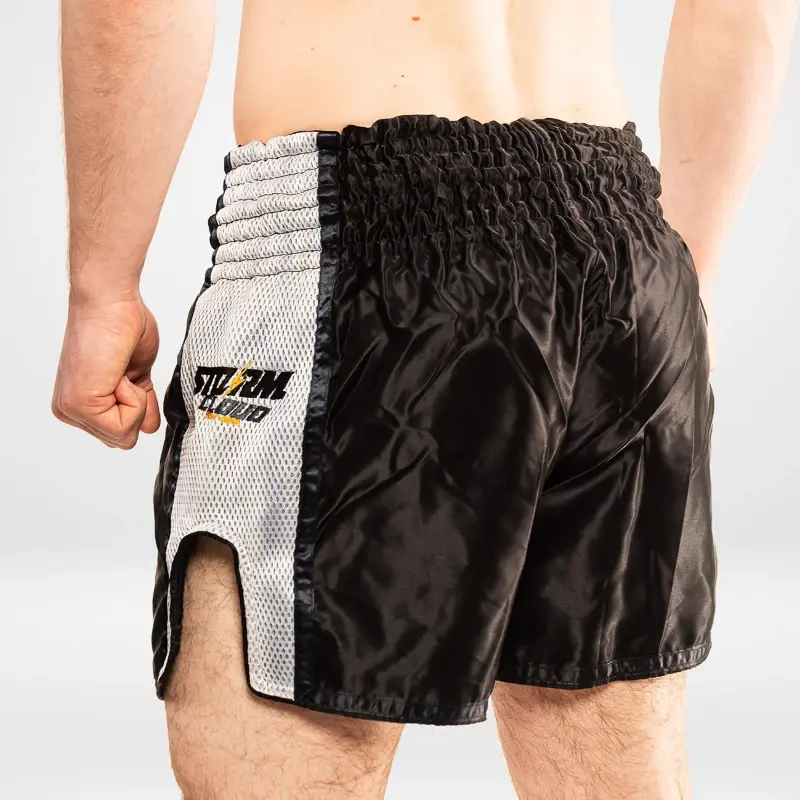 Thumbnail: StormCloud Muay Thai College Shorts Black/White