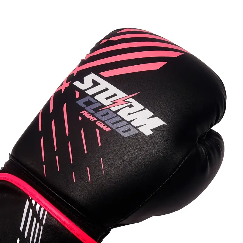Thumbnail: StormCloud Lynx Kids Boxing Gloves 6 oz Black/Pink