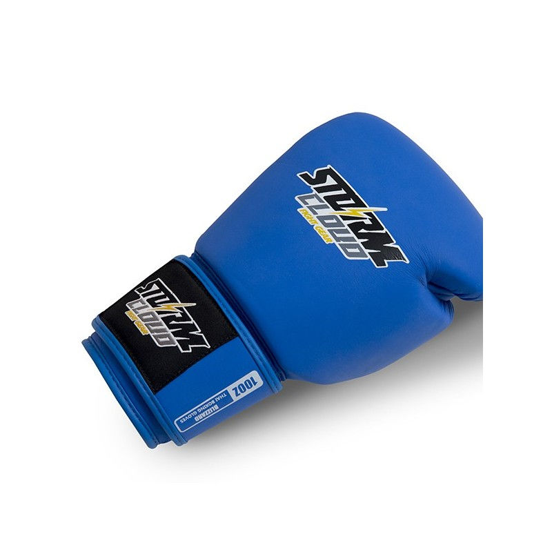 Thumbnail: StormCloud Blizzard Classic Muay Thai Gloves Blue, natural leather