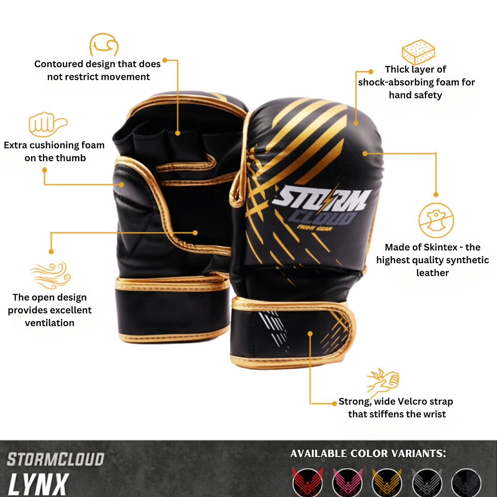 Thumbnail: StormCloud MMA Sparring Gloves, LYNX collection, black