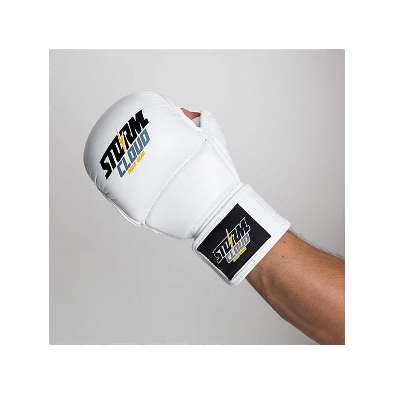Thumbnail: StormCloud Hurricane 2.0 MMA Sparring Gloves 7oz, natural leather WHITE