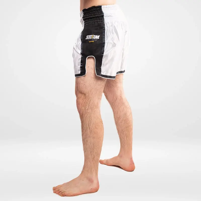 Thumbnail: StormCloud Muay Thai College Shorts White/Black/Red
