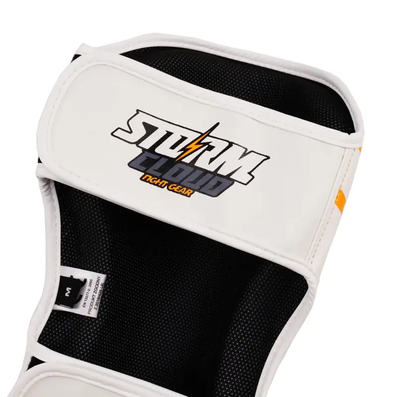 Thumbnail: StormCloud Shin guards with foot, Starfall - White and Yellow