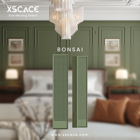 Compact Bonsai speaker delivering 40W sound with a sleek, screwless design, built-in passive crossover, and customizable colors like Anthracite, Champagne, and White, perfect for small to medium rooms and marine-treated (IP66) for durability.