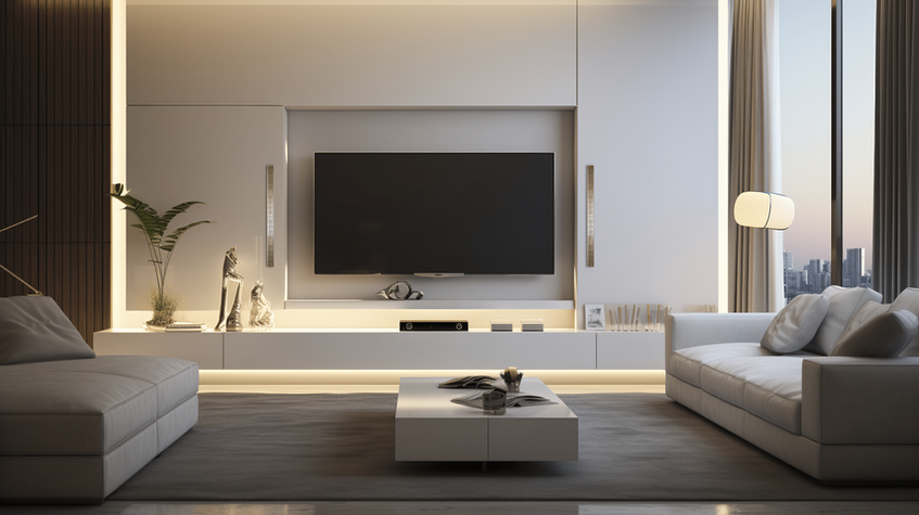 QuadCane speaker with 100W output, sleek screwless design, aerospace-grade aluminum build, customizable colors like Anthracite, Champagne, and White, and marine-treated (IP66) for large spaces and versatile audio performance.