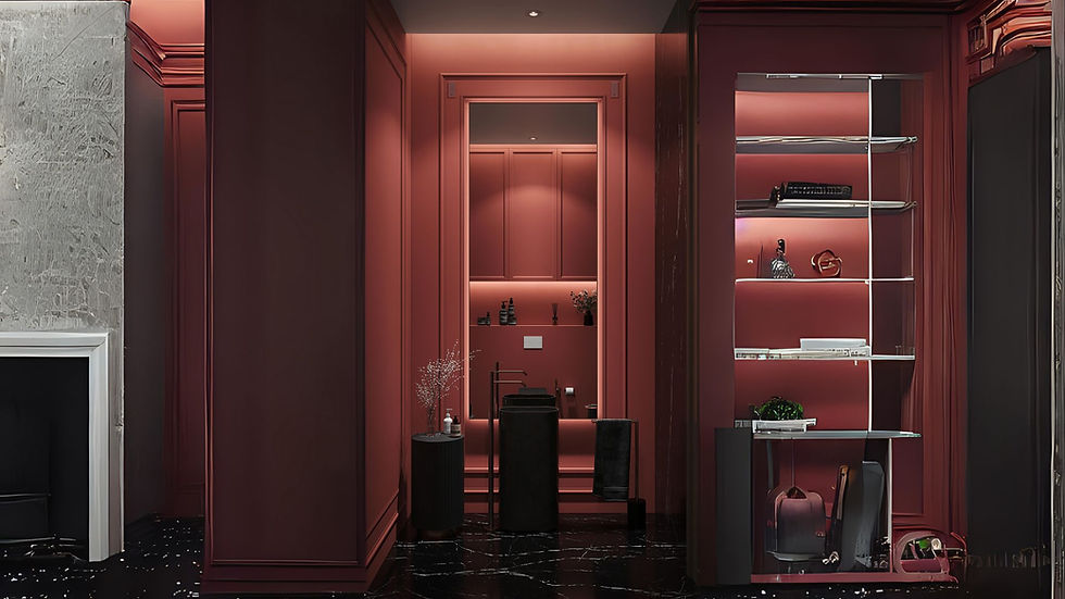 Minimalist architectural space filled with immersive sound despite no visible speaker hardware