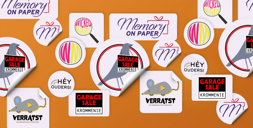 Diverse logo’s ontwikkeld door social media strateeg Renée Rats voor meerdere merken