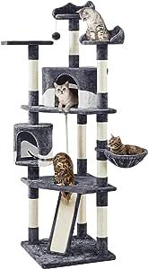 Yaheetech 79in Multi-Level Cat Trees Indoor Cat Tower with Sisal-Covered Scratching Posts, Plush Per