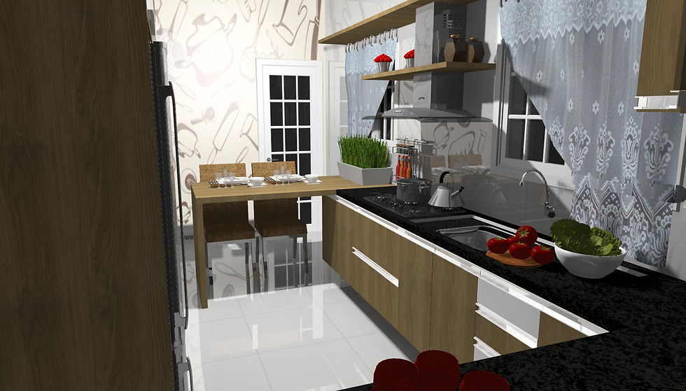 Cozinha com Mesa Embutida 01b