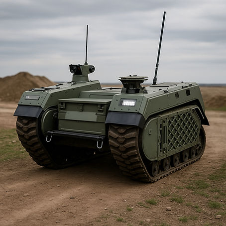 Military grade tactical vehicle powered by rugged custom battery system for extreme environments.