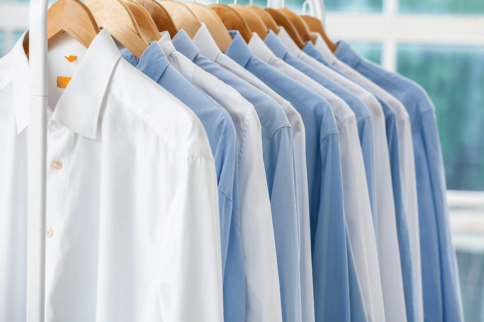 Freshly cleaned garments prepared by South Country Cleaners.
