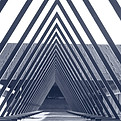 A black and white photo of a walkway_edi