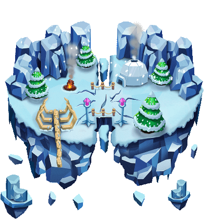 A gaming arena depicting a frozen landscape