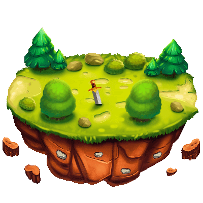 A game arena depicting a grass field