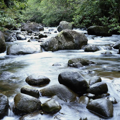 rocks on rapids