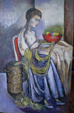 La Ovilladora-2010 - 95 x 60 óleo.JPG