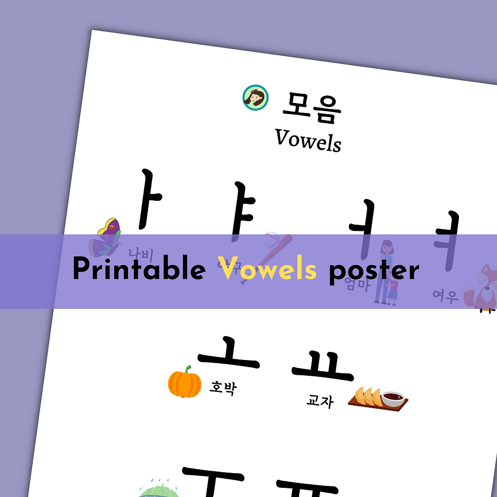 Thumbnail: Printable | Korean VOWEL poster