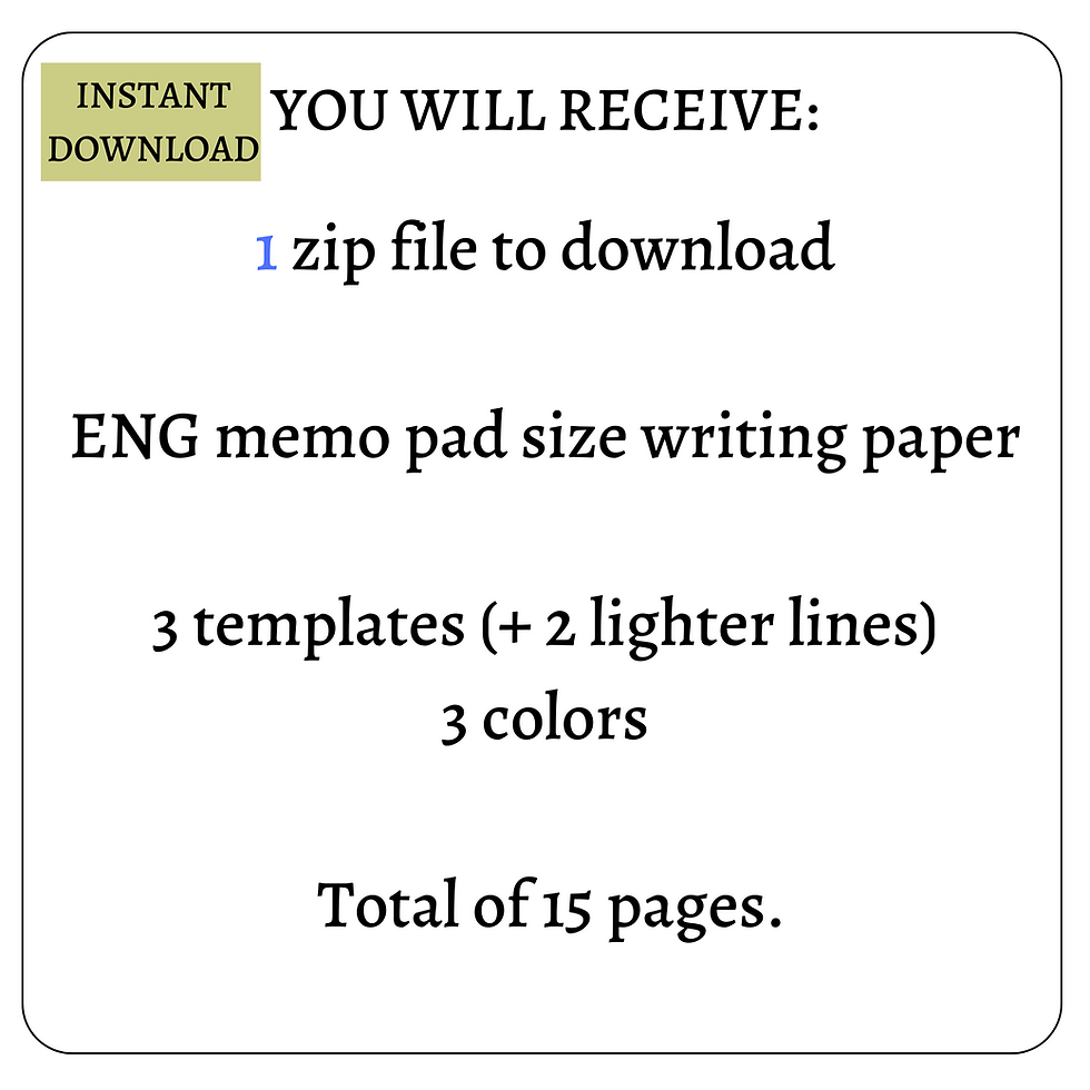 Thumbnail: Printable English memo pad design for writing