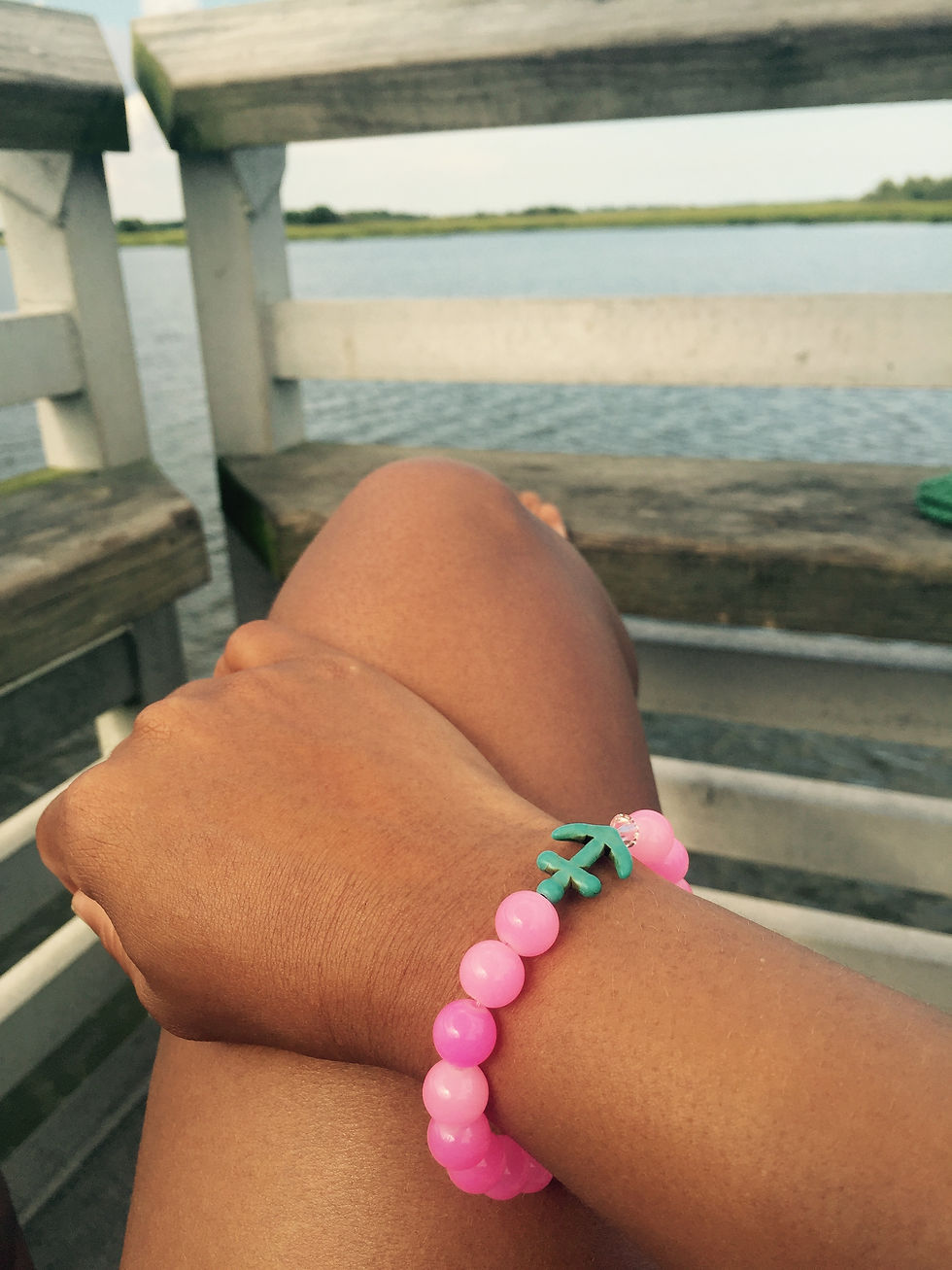 Thumbnail: The NIA Collection Pink Turquoise Anchor Bracelet