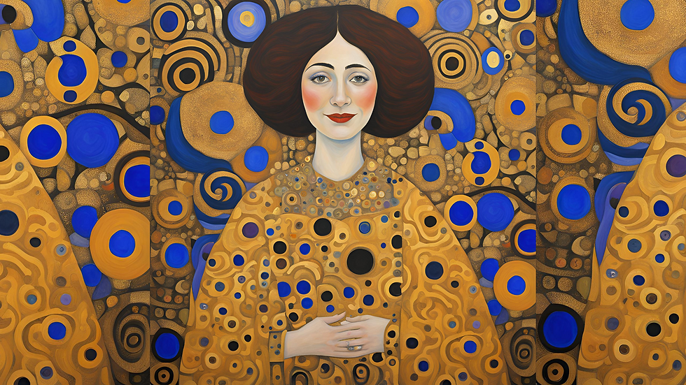 AI Generated image of a female artrepreneur in the style of Gustav Klimt