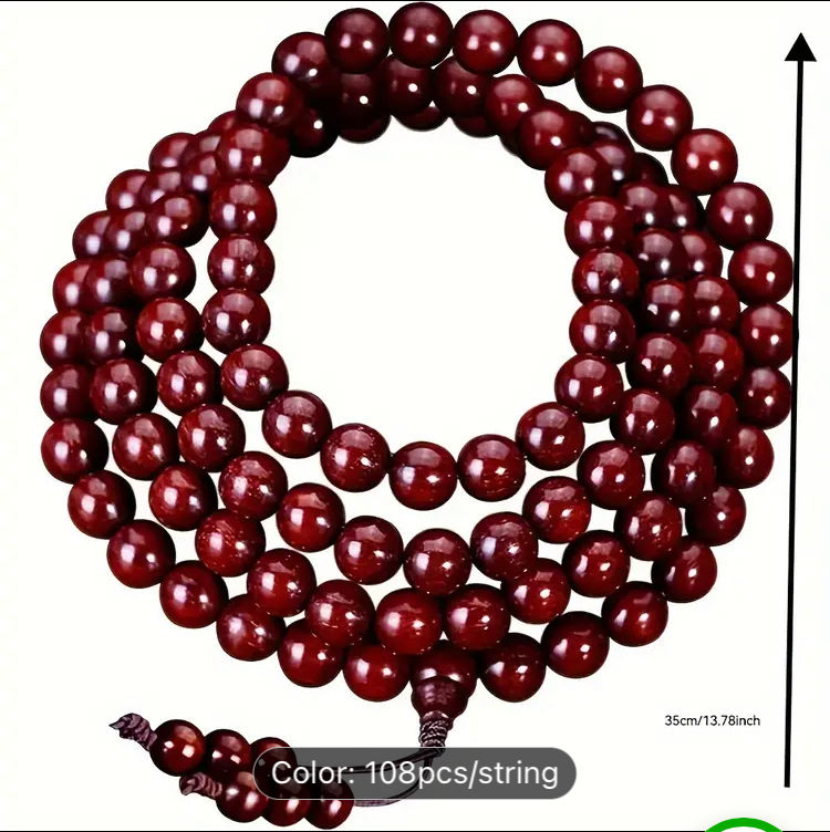 Thumbnail: Fortune FengshuiFREE Birthday Gift Sandalwood 108 pieces blessed bracelets free 