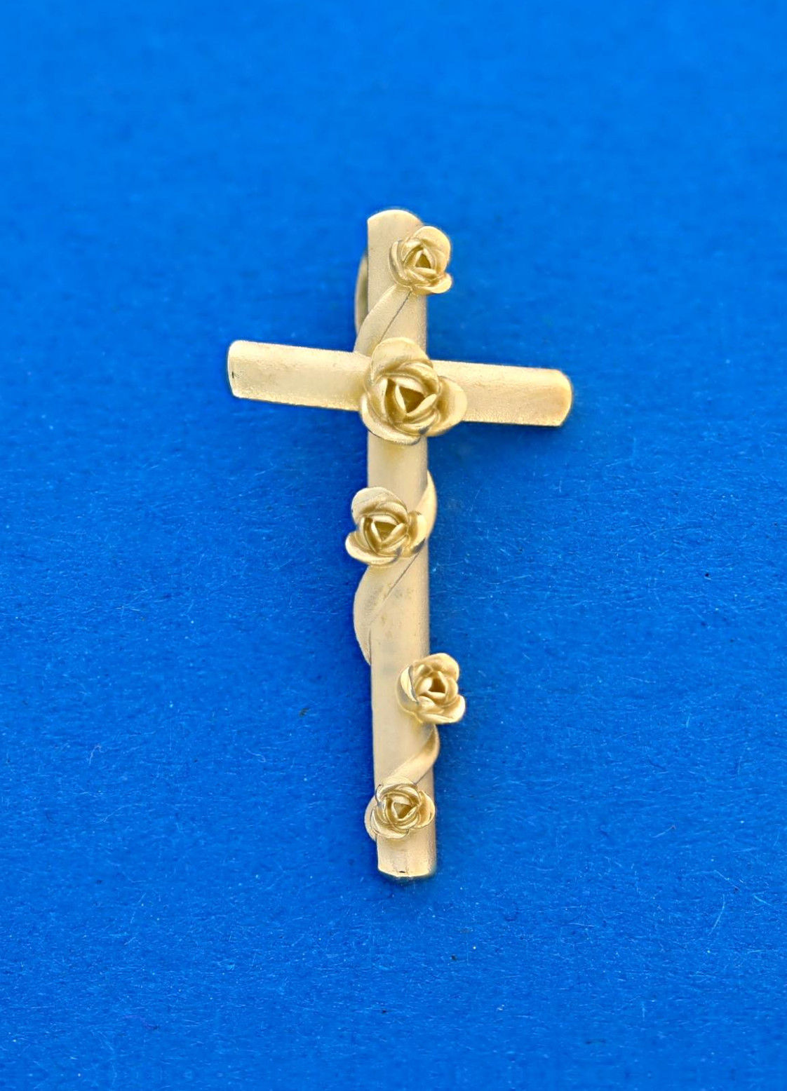 Kreuz, Gold, 333, 8 Karat, matt, Rose, Schmuck, Anhänger, Taufe, Kommunion, Konfirmation, Hochzeit, Geschenk, made in Germany