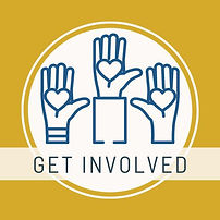 Get Involved icon outline of raised hands