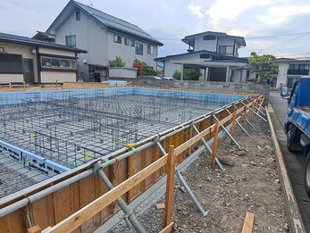 山形市で鉄筋組が終わりました。