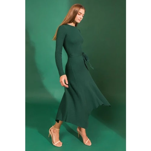 rib knit midi dress Baltic Born Womens Jill Ribbed | Spice skimming silhouette give this midi dress an effortless feel with just the right amount of shape Solid Rib Knit Midi Dress