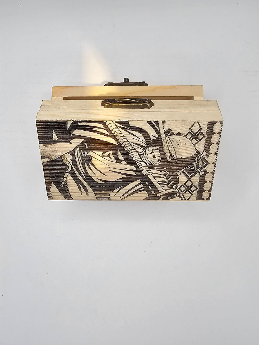 Thumbnail: Mini Treasure Boxes, Stash Wooden Box with Hinged Lid and Locking Clasp