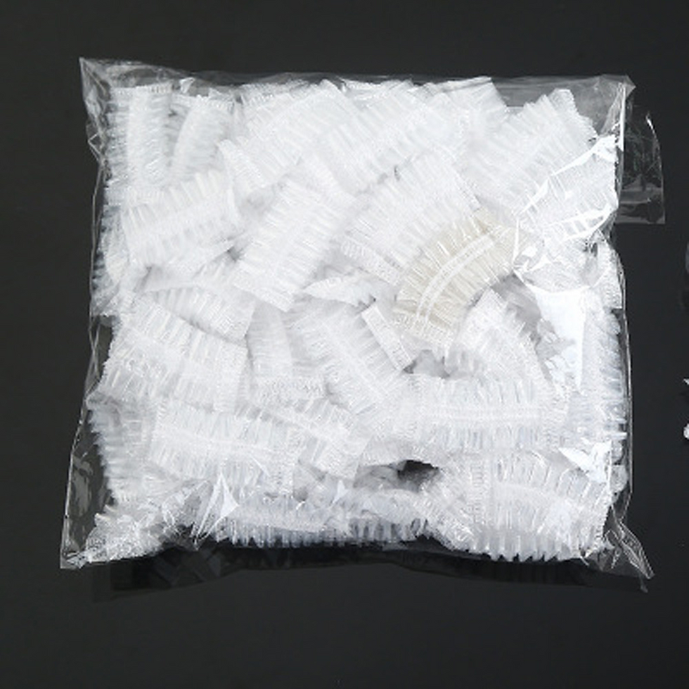 Thumbnail: 100pcs Disposable Waterproof Plastic Ear Cover Dye Shield 