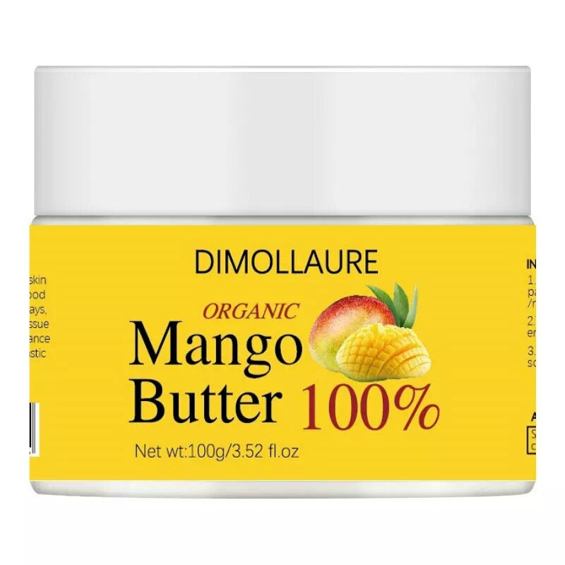 Dimollaure 100% Organic Mango Butter, Moisturizing Body Oil Handmade