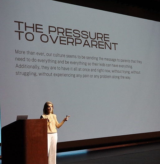 Female speaker on stage