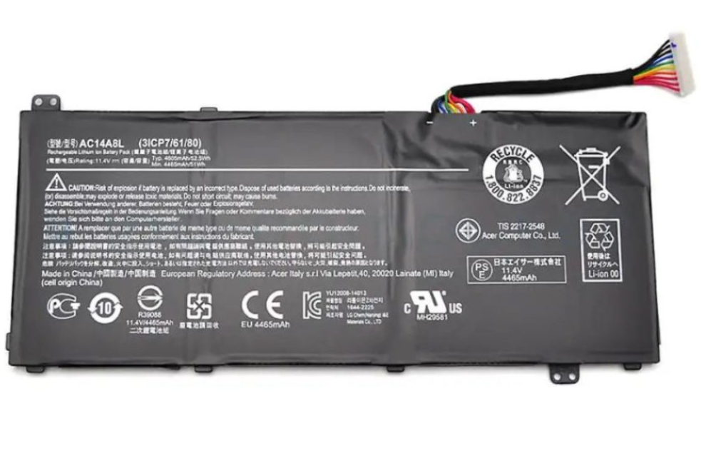 Acer Orijinal AC14A8L Batarya 52.50Wh 4.60Ah 11.41V