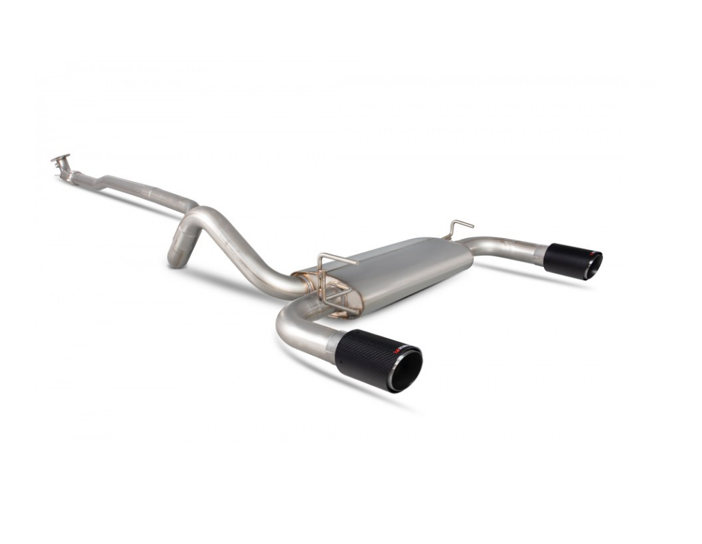 Abarth 500/595 Scorpion Non Resonated Cat-Back System - Carbon Fibre Trim