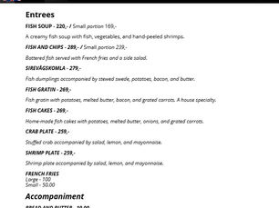 Menu English