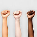 3 raised fists