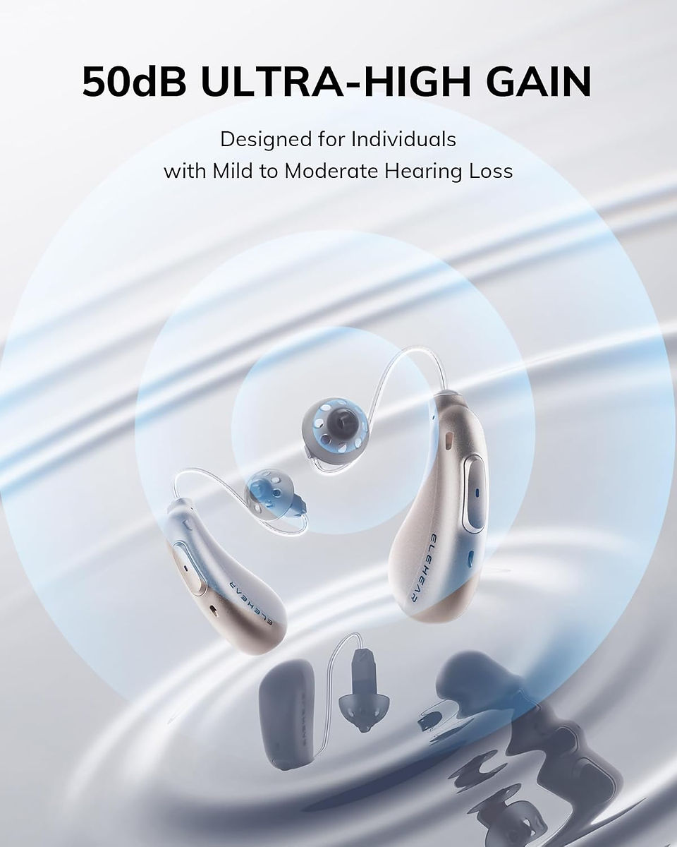 ELEHEAR-Beyond Hearing Aids, Rechargeable Bluetooth OTC Hearing Aids for Seniors with AI Noise Cancellation, Superior Sound Quality Smart, Bluetooth Enabled & App Control, Champagne Gold