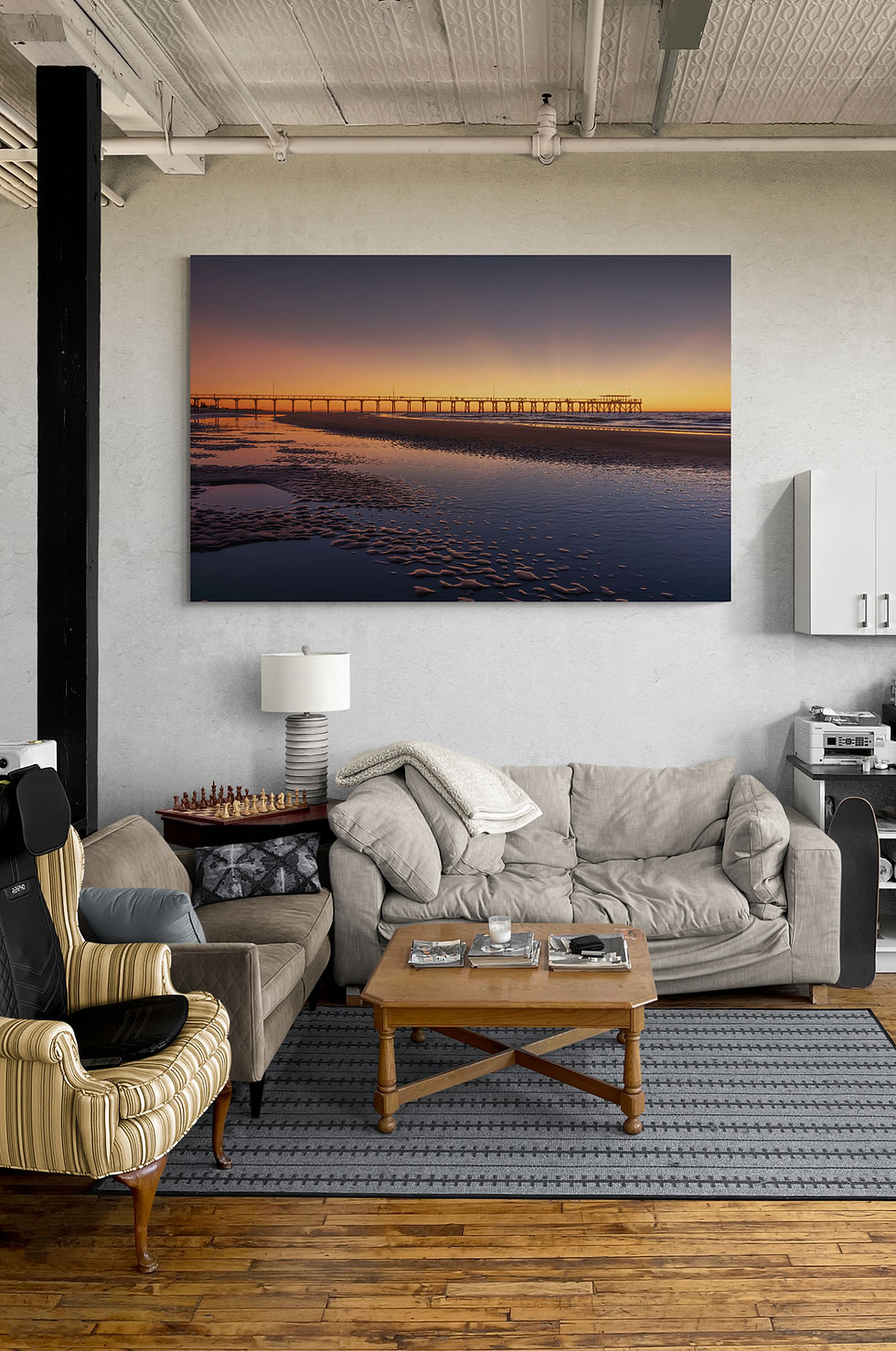 Thumbnail: 'Ripples & Rays' - Framed Print or Stretched Canvas