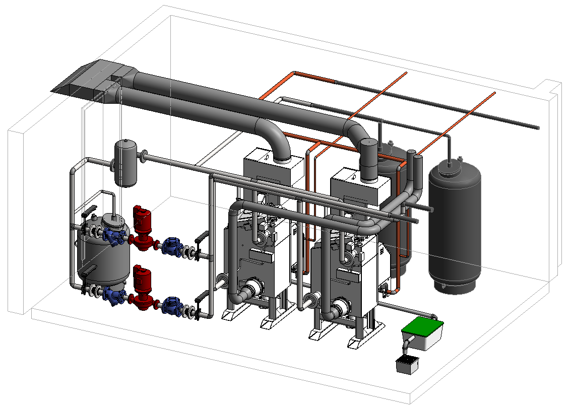 Retrofit: Mechanical design services for the replacement of existing heating water boiler and ancillary equipment.
