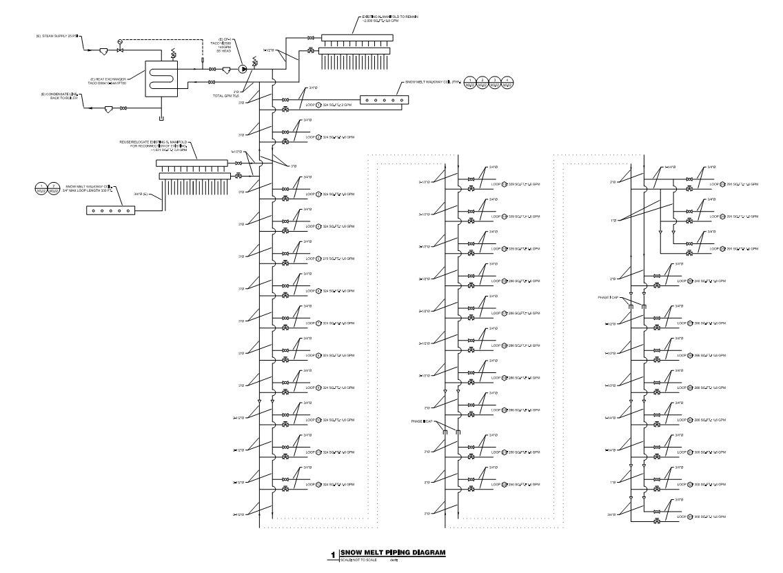 Renovation: Mechanical design services for renovation and expansion of 14,000 square foot snow melt system.