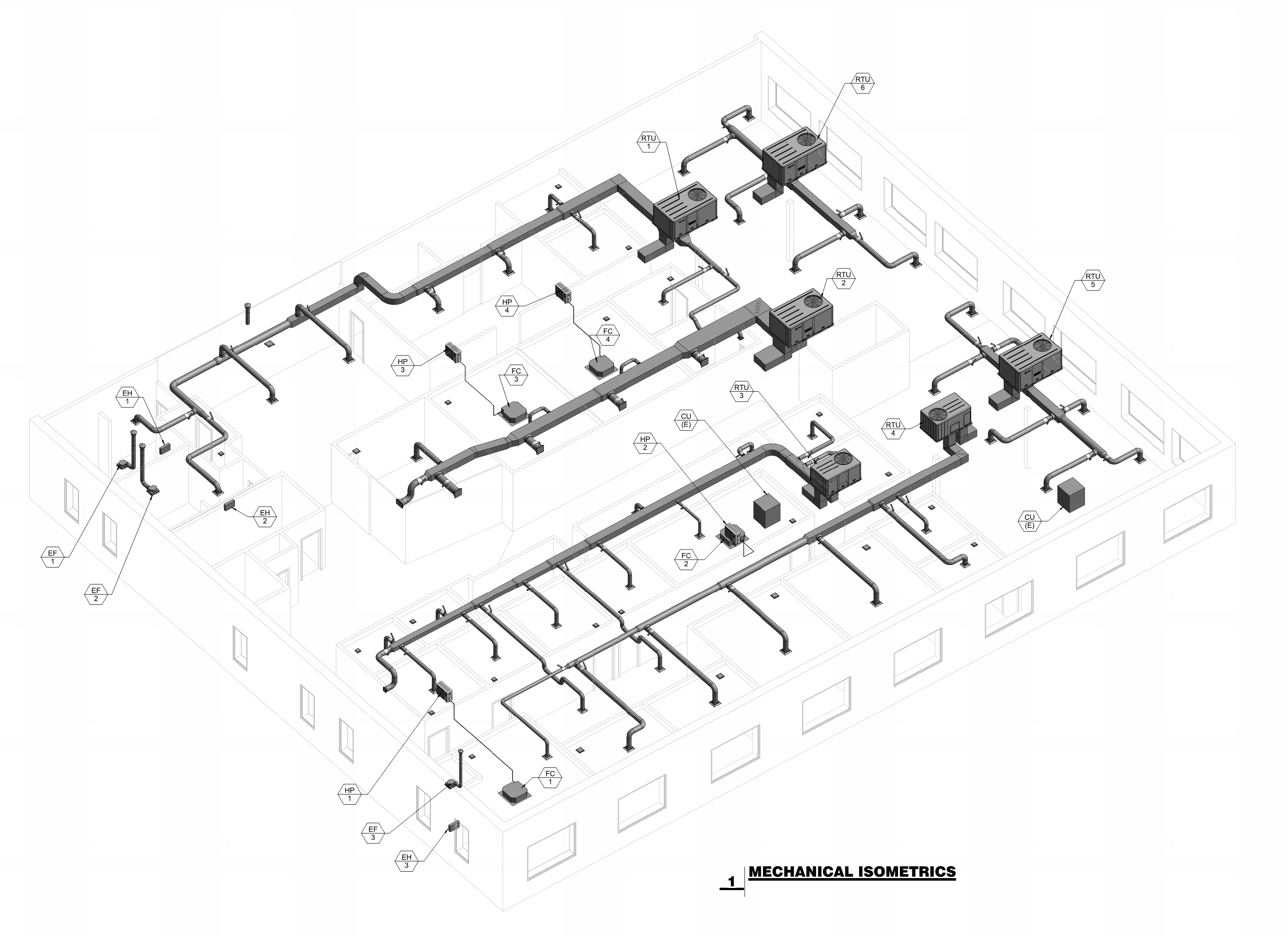 Remodel: Mechanical design services for 11,000 square foot office building HVAC system.