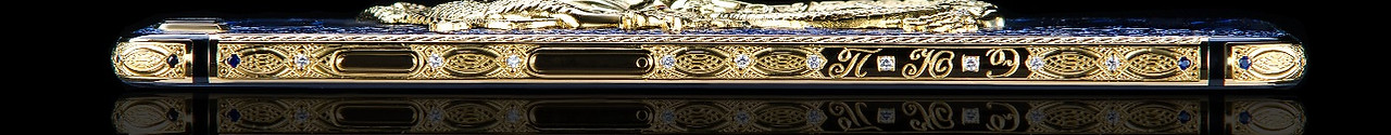 iPhone 8 gold hand engraved and diamond setted