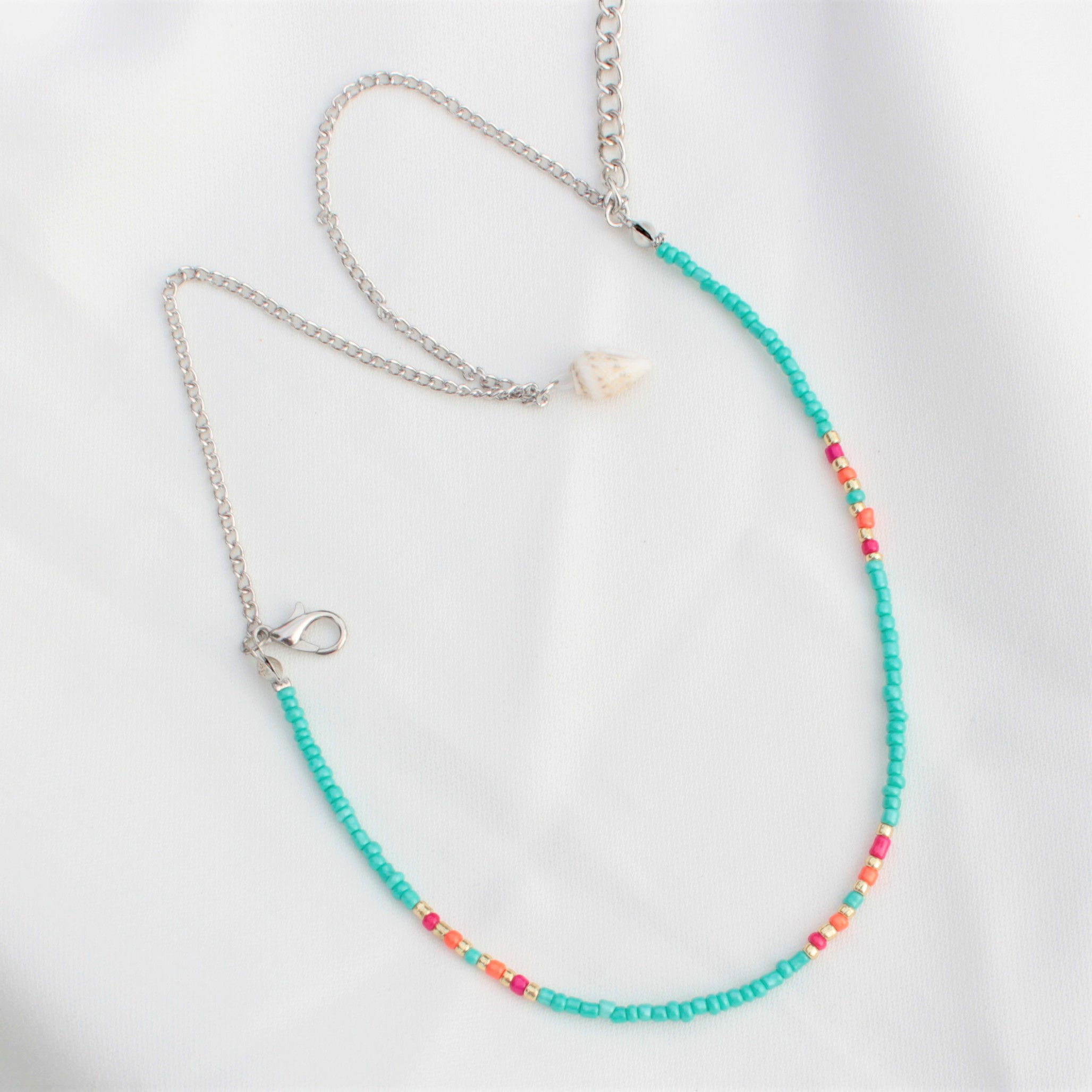 Naturstein-Edelstahl-Fußkettchen