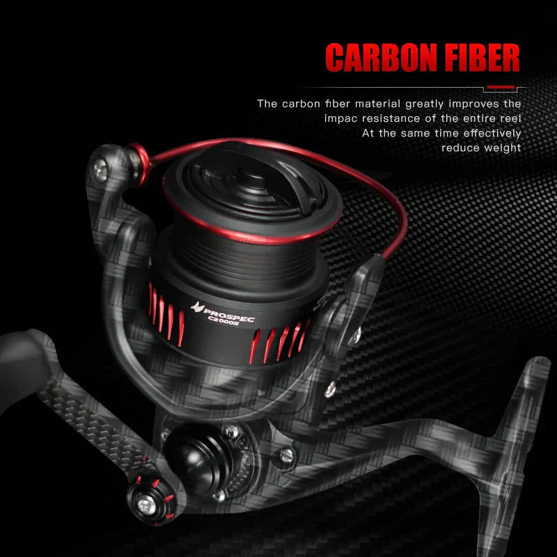 Thumbnail: Ultralight Carbon Fiber Spinning Reel 9kg Max Drag Black