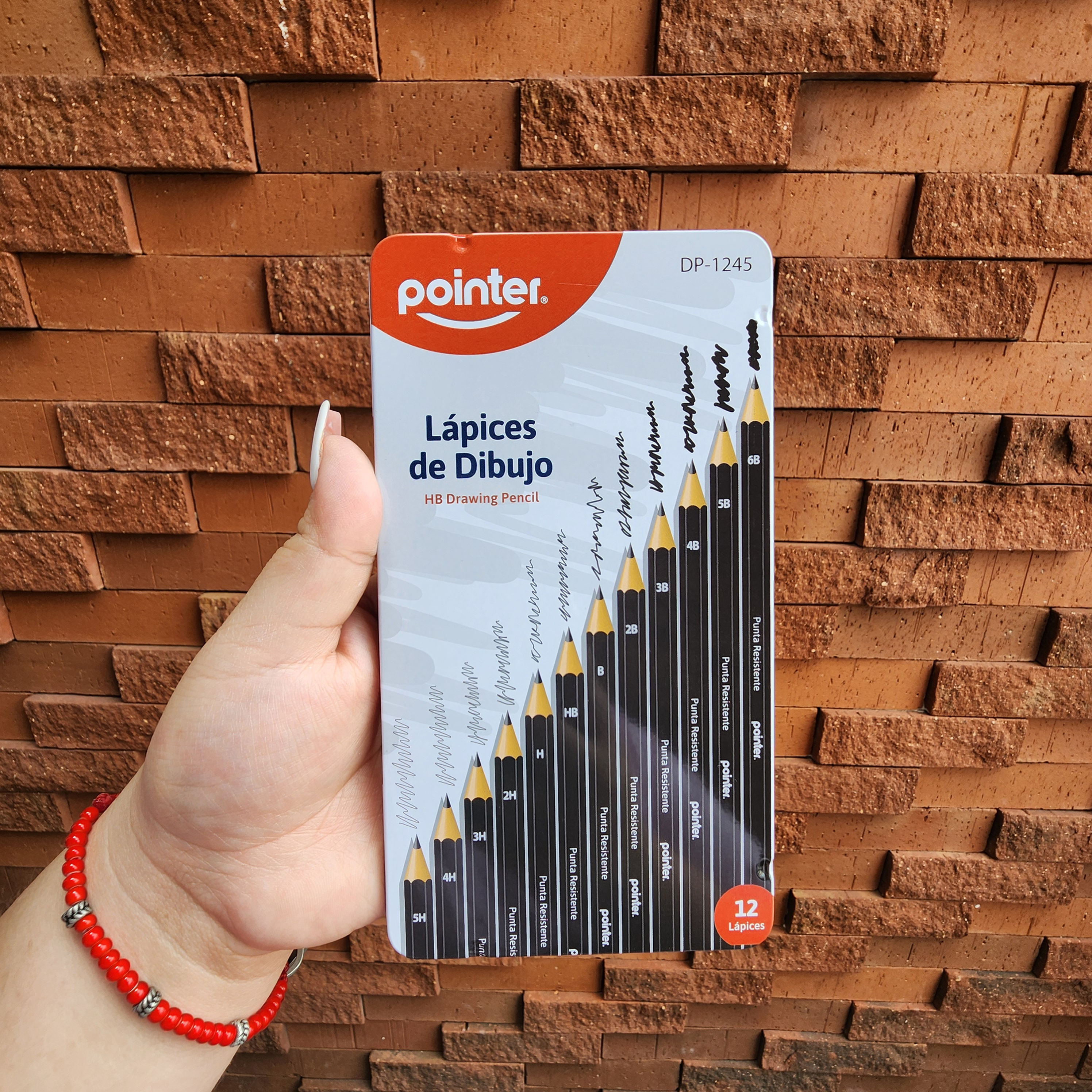 Set de lapices de dibujo 12 puntas diferentes caja metálica