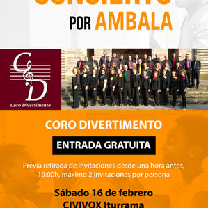 Concierto por AMBALA del Coro Divertimento el 16 de febrero a las 20:00 en Civivox Iturrama