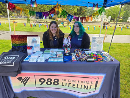 Behavioral health staff tabling at an event