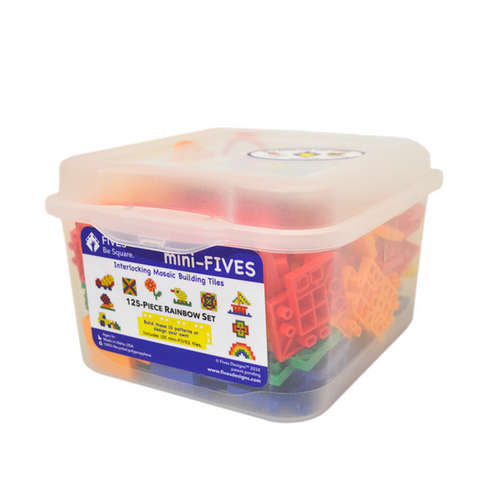 ミニッチュワールド 5点セット 125-Piece Rainbow Set | Fives Designs mosaic tile building toy