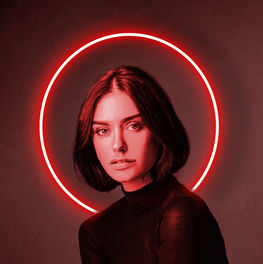 Red photo of a beautiful woman